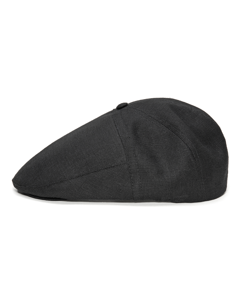 Swede pure 100% natural linen summer flat cap 5 panel crown newsboy